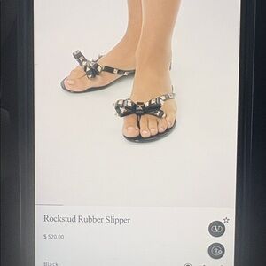 Valentino graven Black Studded Bow Jelly Sandals - Women's Flip Flops